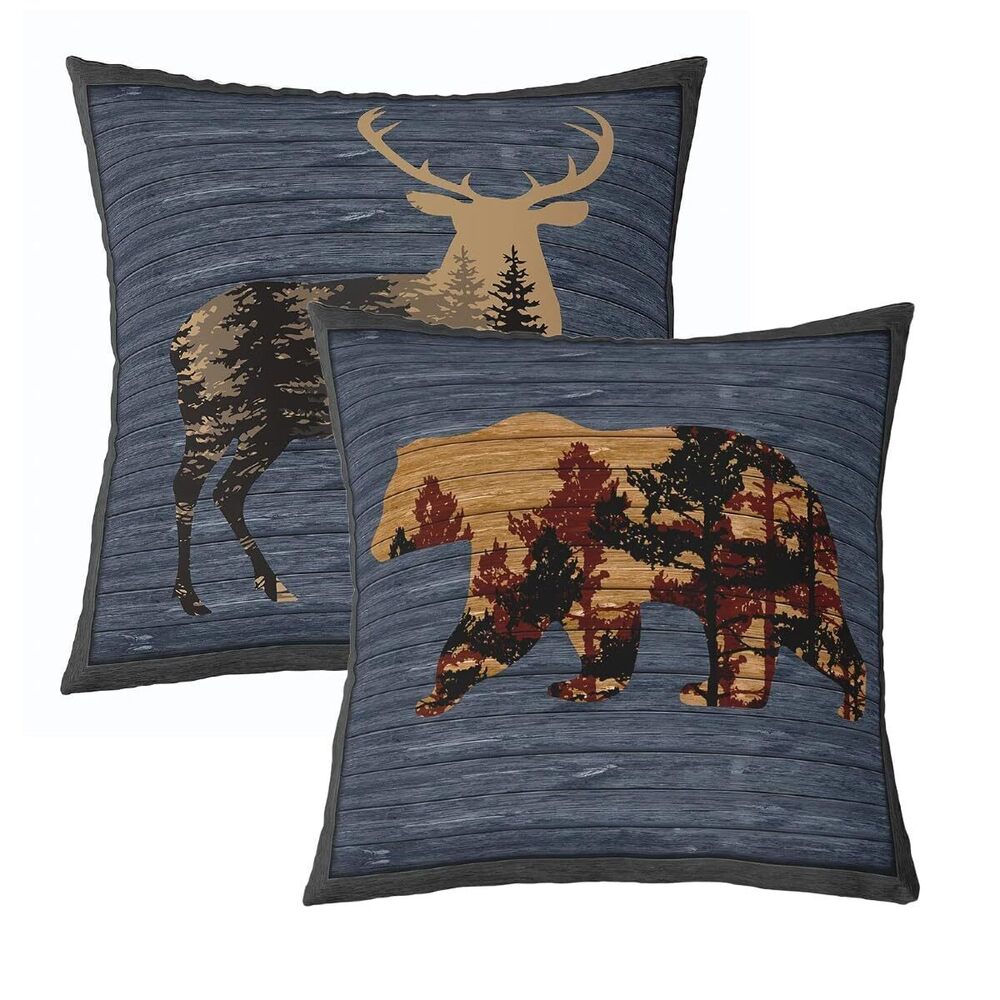 1600 Bear Throw Pillow Covers 20"x20" Set of 2 Soft Deer Pillow Cases
